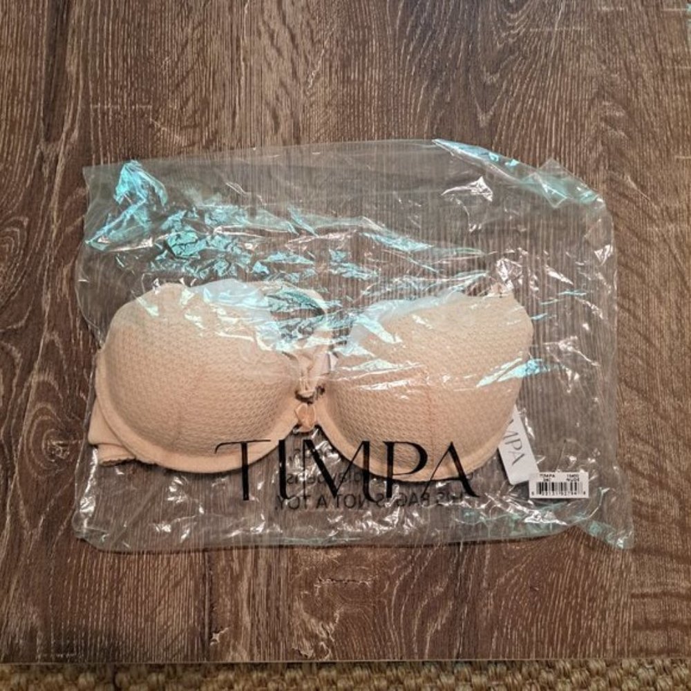 Timpa Duet half cup 1/2 bra demi 34C Nude low cut